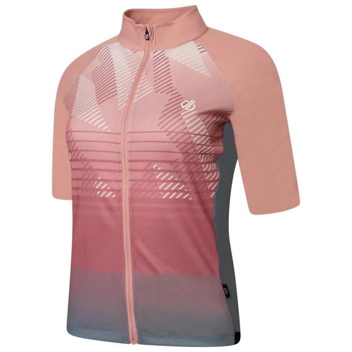 Dare 2b AEP Prompt Lightweight Jersey Powder Pink Empowered Print Women Cycling Jerseys