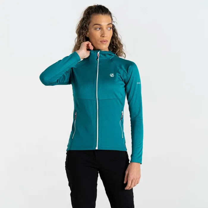 Dare 2b Convey II Hooded Core Stretch Midlayer Fortune Green Marl Women Midlayers