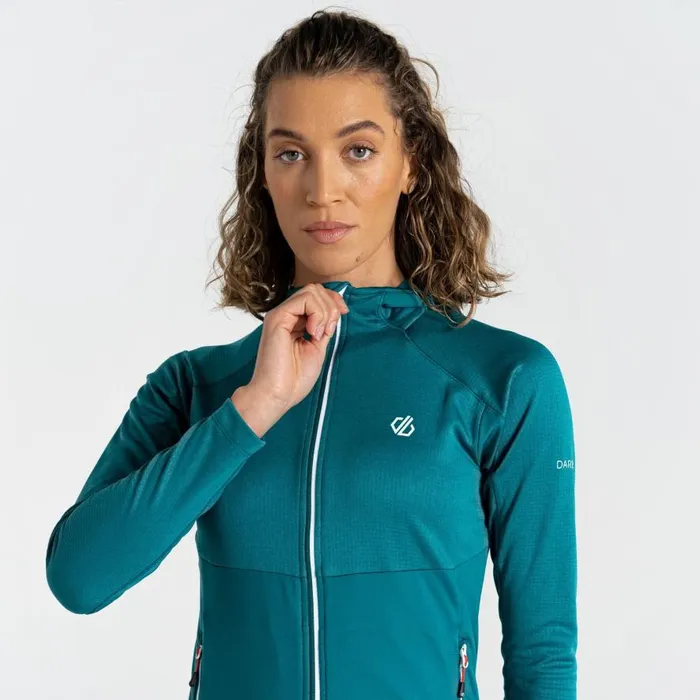 Dare 2b Convey II Hooded Core Stretch Midlayer Fortune Green Marl Women Midlayers