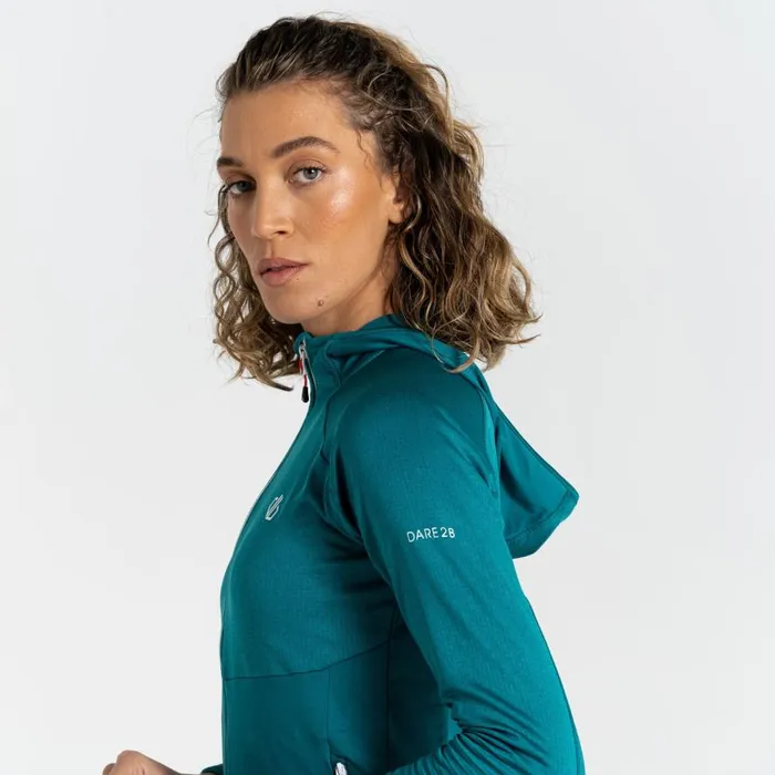 Dare 2b Convey II Hooded Core Stretch Midlayer Fortune Green Marl Women Midlayers