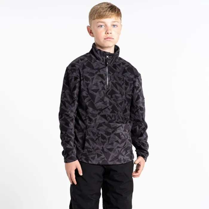 Dare 2b Cushy Half Zip Fleece Black Geo Print Kids Fleece