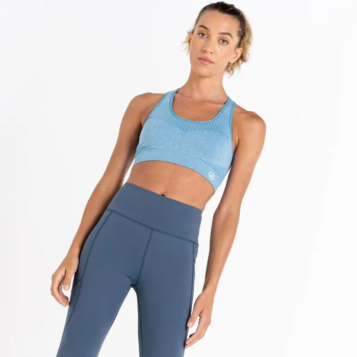 Dare 2b Don039t Sweat It II Sports Bra Niagara Blue Marl Women Gym Tops