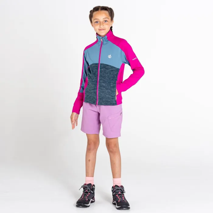 Dare 2b Exception Recycled Core Stretch Midlayer Fuchsia Bluestone Kids Fleece