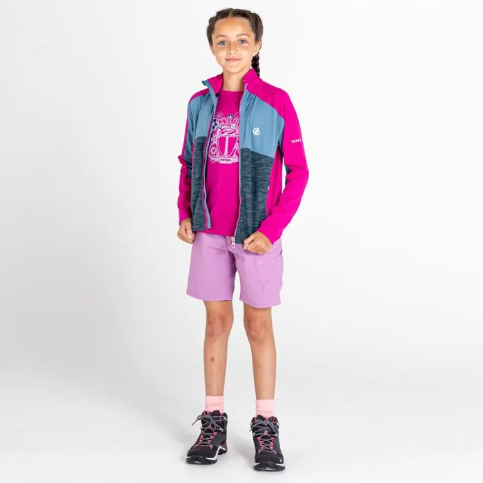 Dare 2b Exception Recycled Core Stretch Midlayer Fuchsia Bluestone Kids Fleece