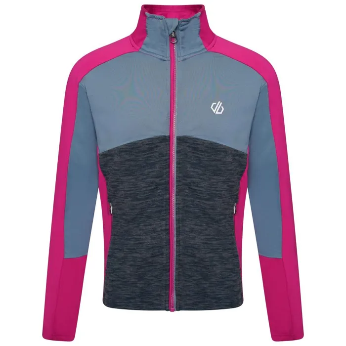 Dare 2b Exception Recycled Core Stretch Midlayer Fuchsia Bluestone Kids Fleece
