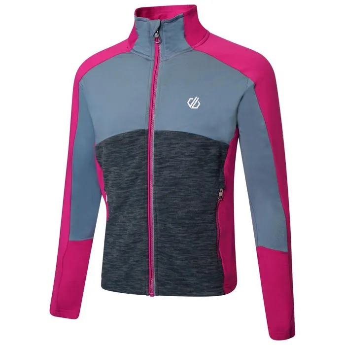 Dare 2b Exception Recycled Core Stretch Midlayer Fuchsia Bluestone Kids Fleece