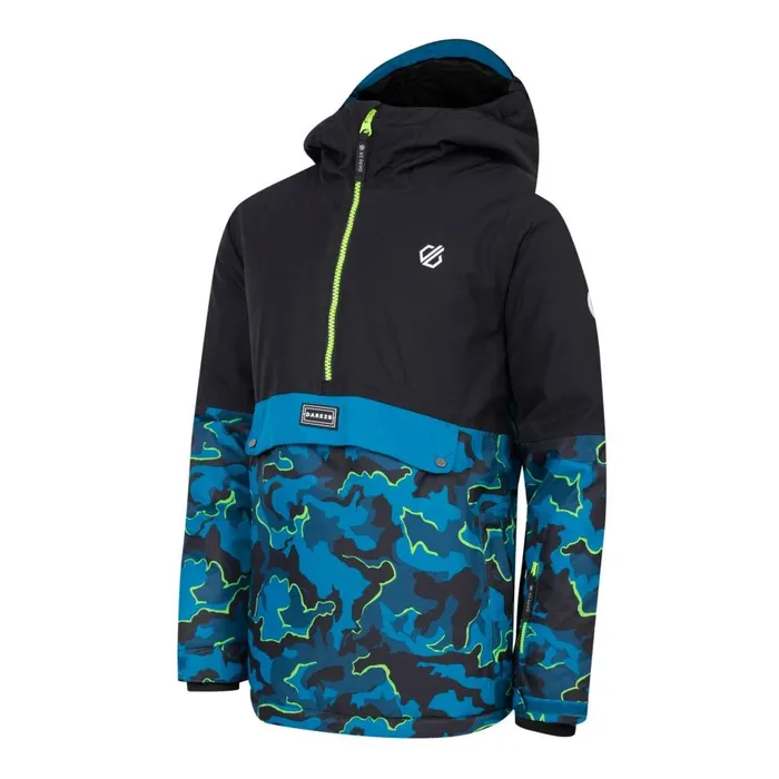Dare 2b Freehand Overhead Ski Jacket Black Blue Camo Kids Ski Jackets