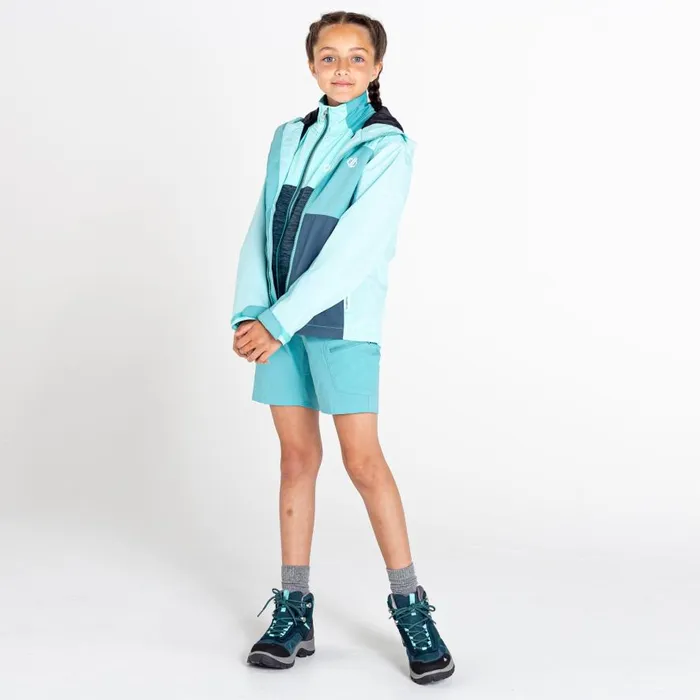 Dare 2b In The Lead III Recycled Waterproof Jacket Meadowbrook Green Aqua Splash Kids Waterproof Jackets