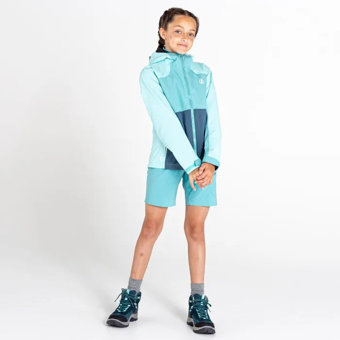 Dare 2b In The Lead III Recycled Waterproof Jacket Meadowbrook Green Aqua Splash Kids Waterproof Jackets