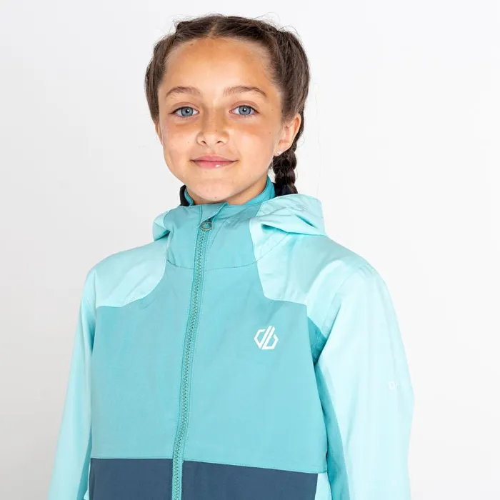Dare 2b In The Lead III Recycled Waterproof Jacket Meadowbrook Green Aqua Splash Kids Waterproof Jackets