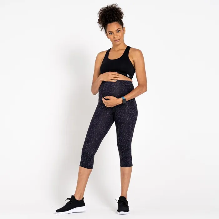 Dare 2b Influential Maternity 34 Tights Black Molecular Print Women Leggings