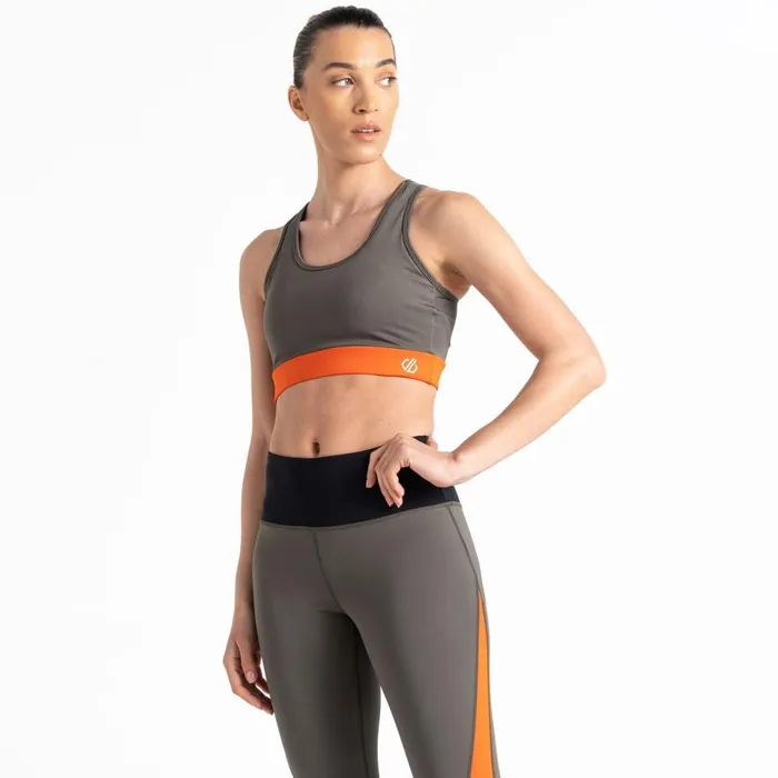 Dare 2b Swift Sports Bra Lichen Green Orange Women Gym Tops