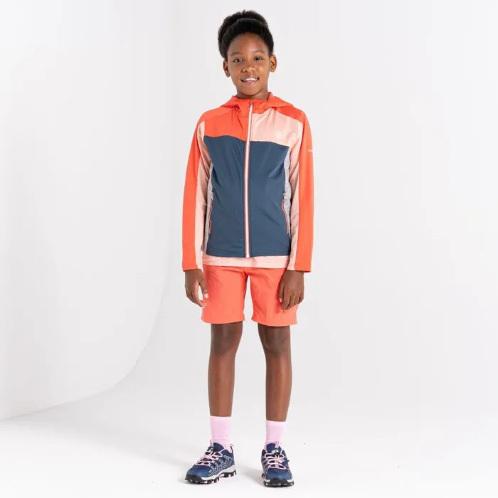 Dare 2b Thriving Hooded Core Stretch Midlayer Neon Peach Kids Fleece