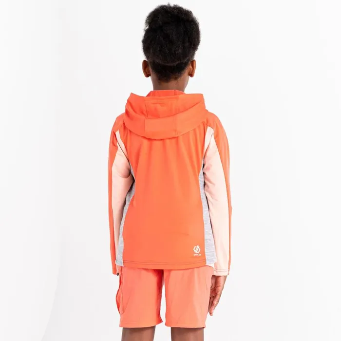Dare 2b Thriving Hooded Core Stretch Midlayer Neon Peach Kids Fleece