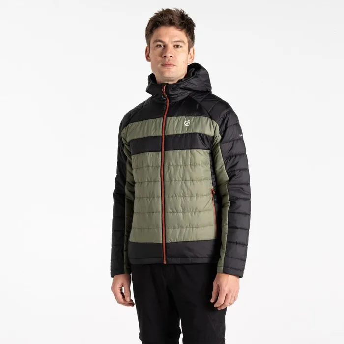 Dare 2b Touring II Baffled Jacket Black Olivine Green Men Insulated Jackets