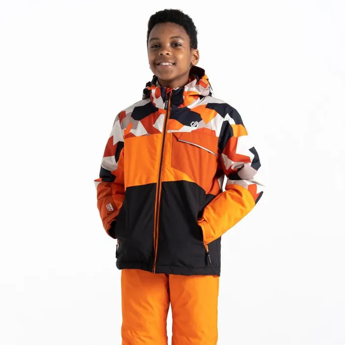 Dare 2b Traverse Ski Jacket Orange Camo Black Kids Insulated Jackets