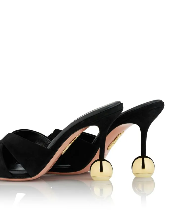 Darling Mule 95 Black Women Aquazzura Slides and Mules Darling Mule 95 Black Women Aquazzura Slides and Mules