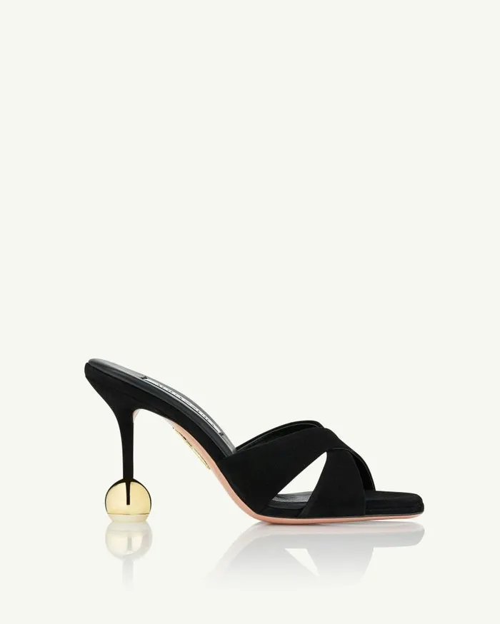 Darling Mule 95 Black Women Aquazzura Slides and Mules Darling Mule 95 Black Women Aquazzura Slides and Mules