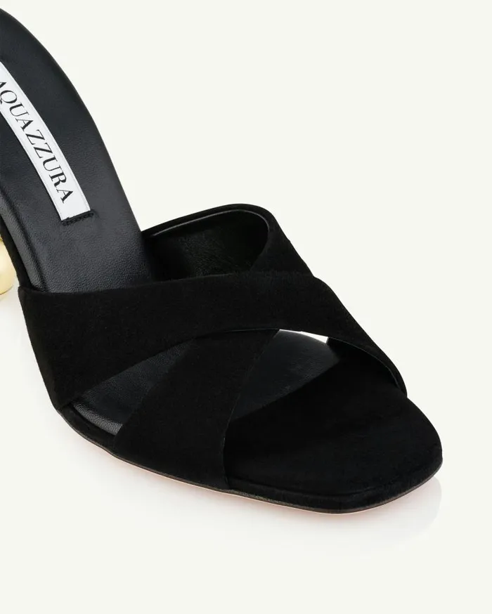 Darling Mule 95 Black Women Aquazzura Slides and Mules Darling Mule 95 Black Women Aquazzura Slides and Mules