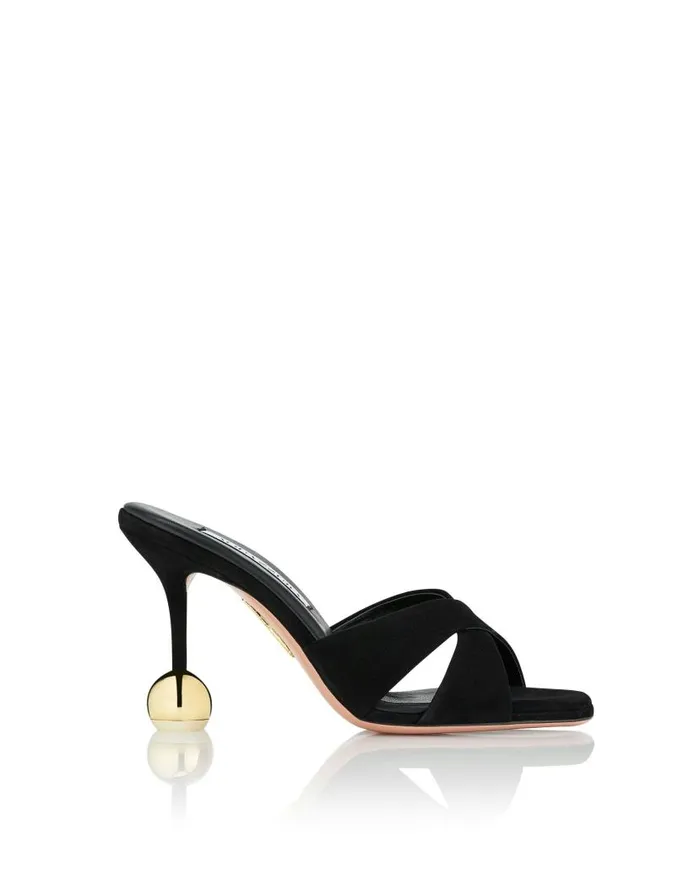 Darling Mule 95 Black Women Aquazzura Slides and Mules Darling Mule 95 Black Women Aquazzura Slides and Mules