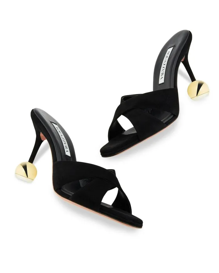 Darling Mule 95 Black Women Aquazzura Slides and Mules Darling Mule 95 Black Women Aquazzura Slides and Mules