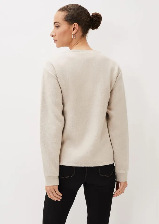 Dasha Button Detail Asymmetric Hem Top Oatmeal Women Phase Eight Tops and TShirts Dasha Button Detail Asymmetric Hem Top Oatmeal Women Phase Eight Tops and TShirts
