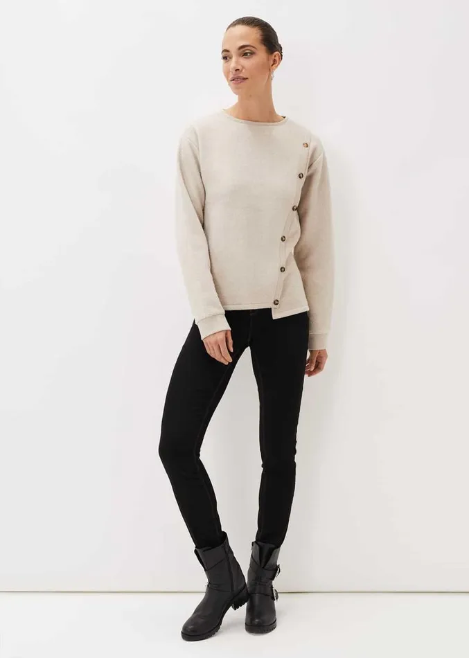 Dasha Button Detail Asymmetric Hem Top Oatmeal Women Phase Eight Tops and TShirts Dasha Button Detail Asymmetric Hem Top Oatmeal Women Phase Eight Tops and TShirts