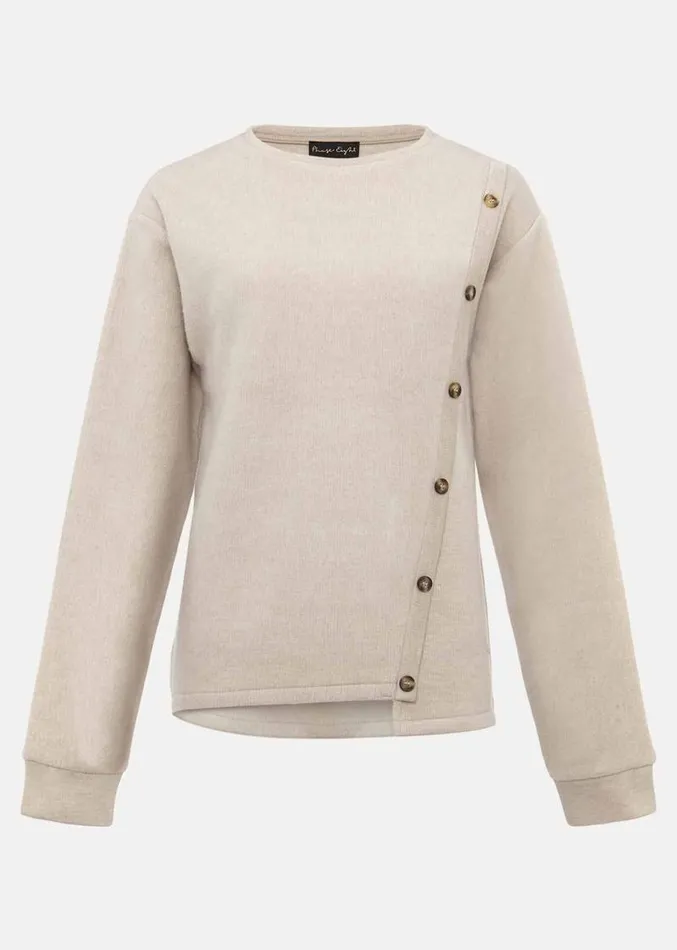 Dasha Button Detail Asymmetric Hem Top Oatmeal Women Phase Eight Tops and TShirts Dasha Button Detail Asymmetric Hem Top Oatmeal Women Phase Eight Tops and TShirts