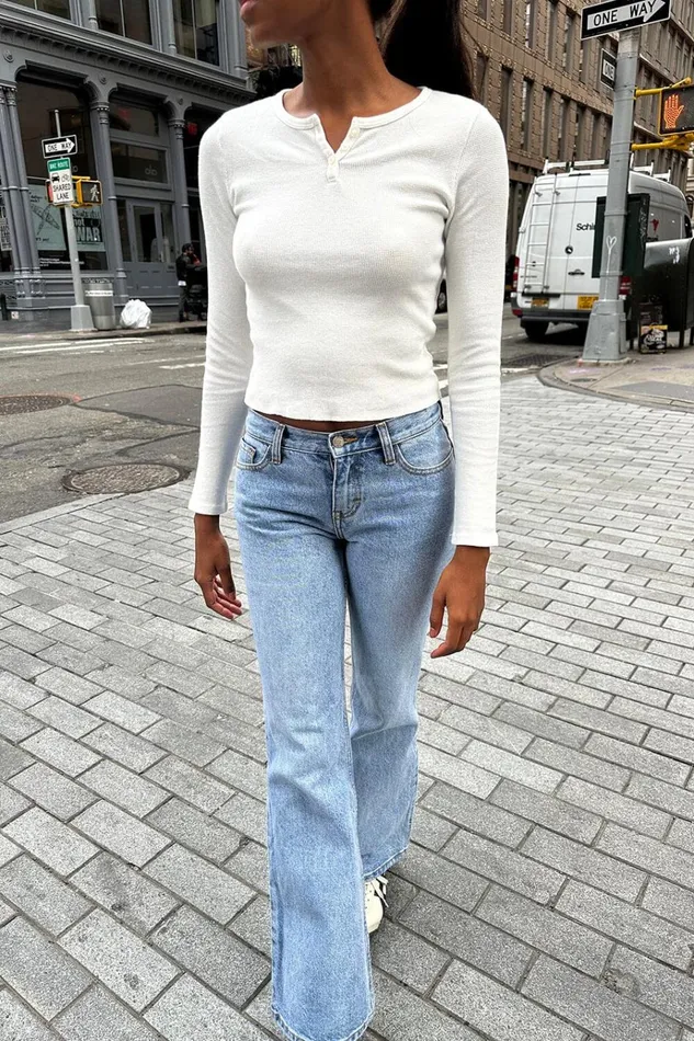 Deanie Top Natural White Women Brandy Melville Tops