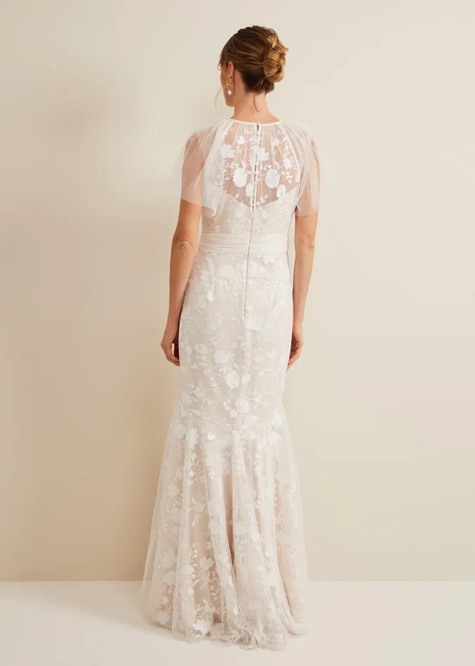 Delilah Mesh Embroidered Maxi Wedding Dress Parchment Women Phase Eight Dresses Delilah Mesh Embroidered Maxi Wedding Dress Parchment Women Phase Eight Dresses