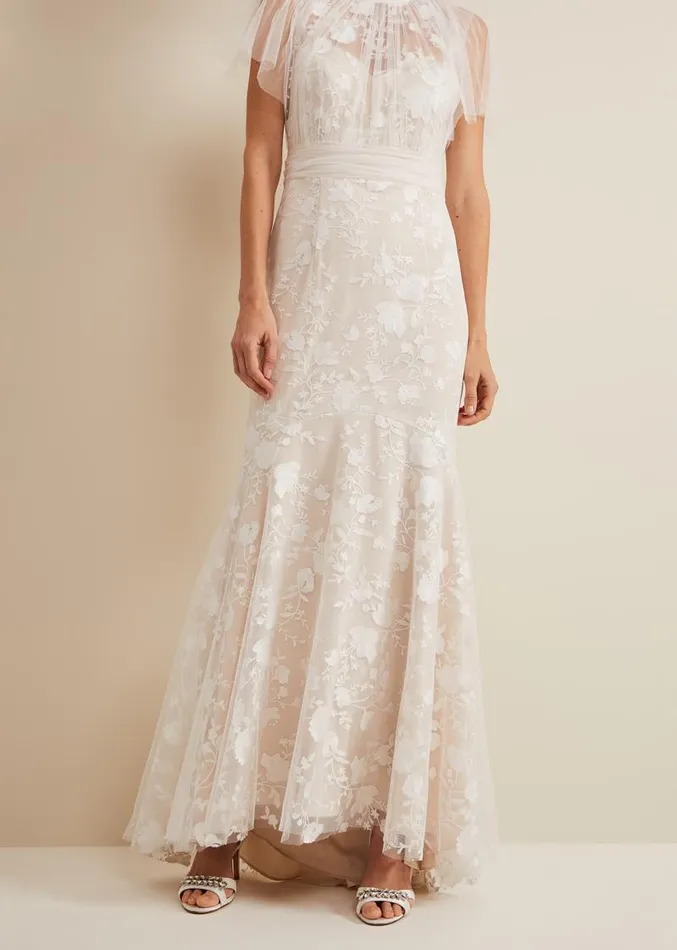 Delilah Mesh Embroidered Maxi Wedding Dress Parchment Women Phase Eight Dresses Delilah Mesh Embroidered Maxi Wedding Dress Parchment Women Phase Eight Dresses