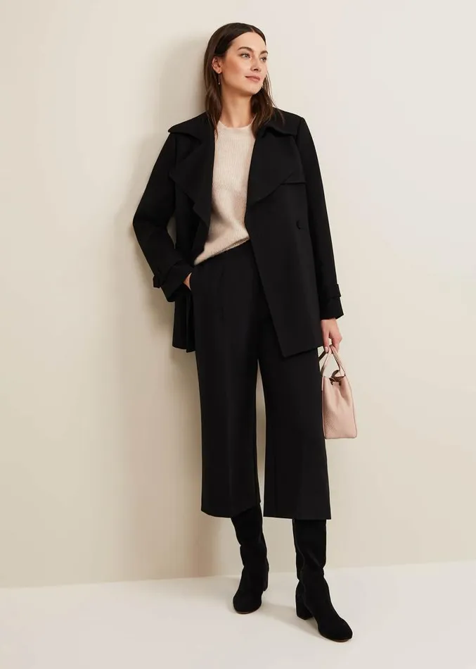 Demi Black Belted Jacket Black Women Phase Eight Coats