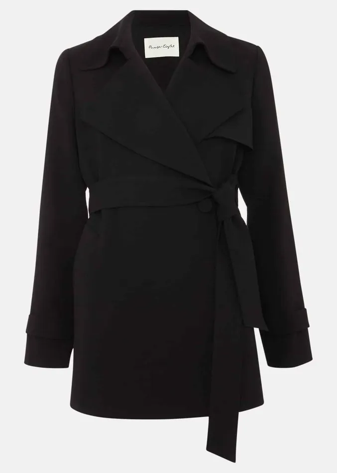 Demi Black Belted Jacket Black Women Phase Eight Coats
