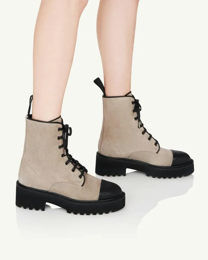 Desert Bootie Flat Grey Women Aquazzura Booties Desert Bootie Flat Grey Women Aquazzura Booties