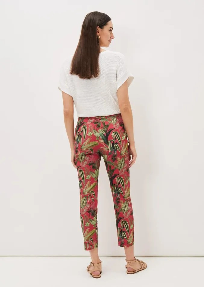 Desta Tropical Print Trouser Hot Pink Women Phase Eight Trousers