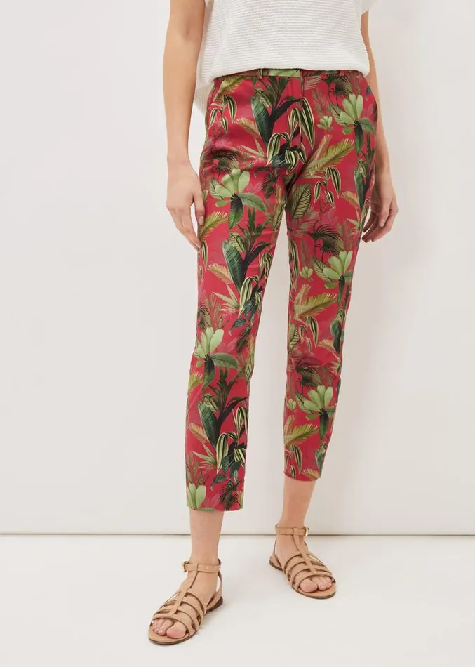 Desta Tropical Print Trouser Hot Pink Women Phase Eight Trousers