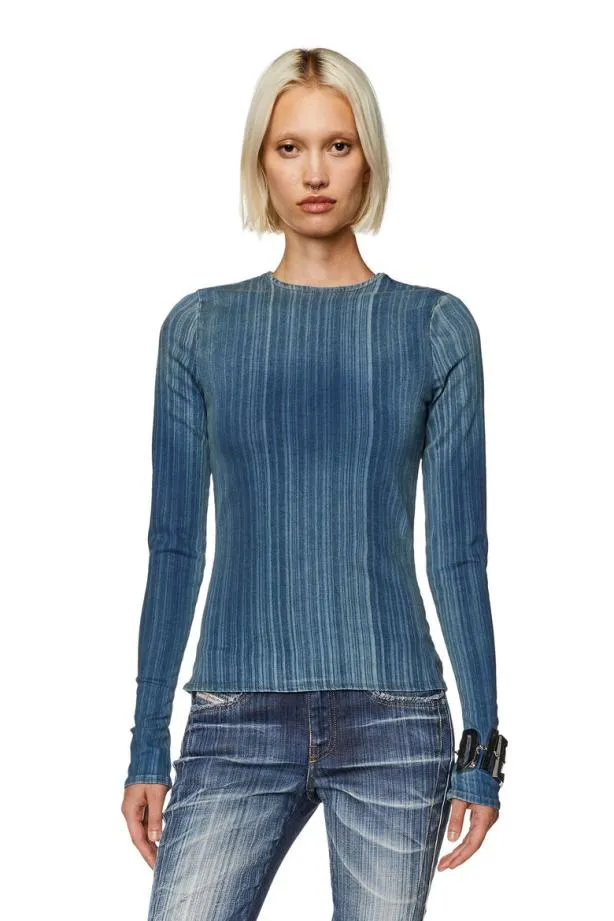 Diesel Debobfsd1 Blue Women TShirts and Tops