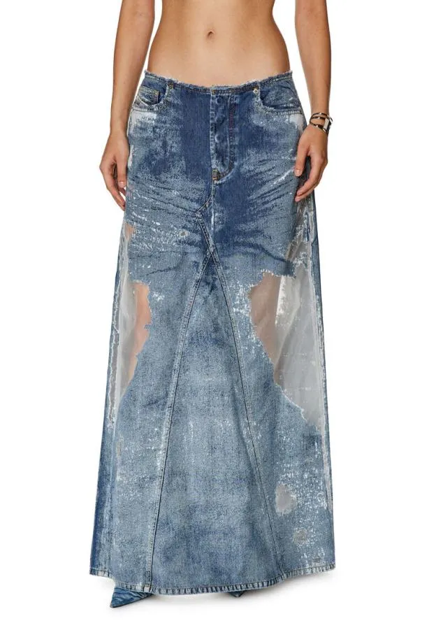 Diesel Depagofsd2 Medium Blue Women Skirts