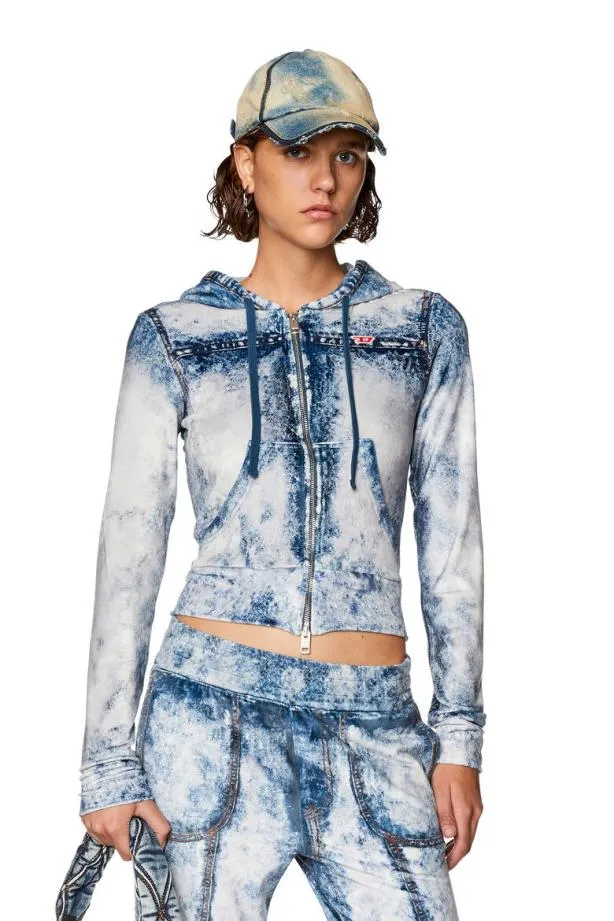 Diesel Fbrit Light Blue Women Sweatshirts and Hoodies