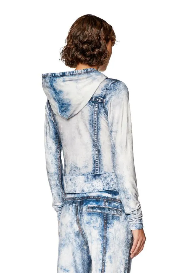 Diesel Fbrit Light Blue Women Sweatshirts and Hoodies