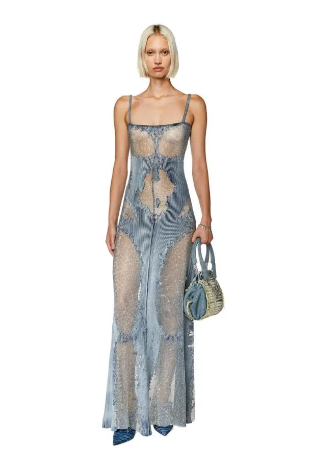 Diesel Mclaudia Medium Blue Women Dresses