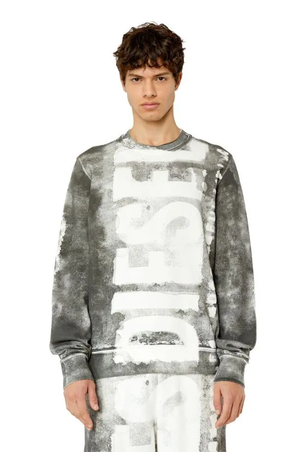 Diesel Sginy Grey Men Sweatshirts and Hoodies