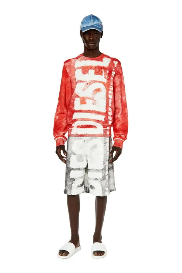 Diesel Sginy Red Men Sweatshirts and Hoodies
