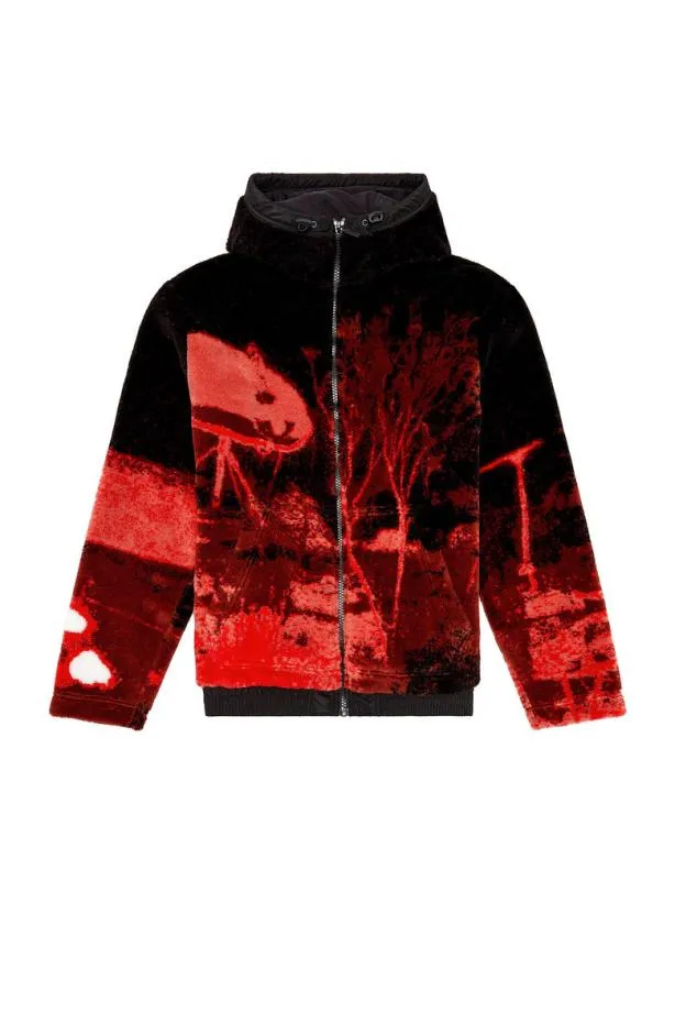Diesel Smonty Redblack Men Sweatshirts and Hoodies
