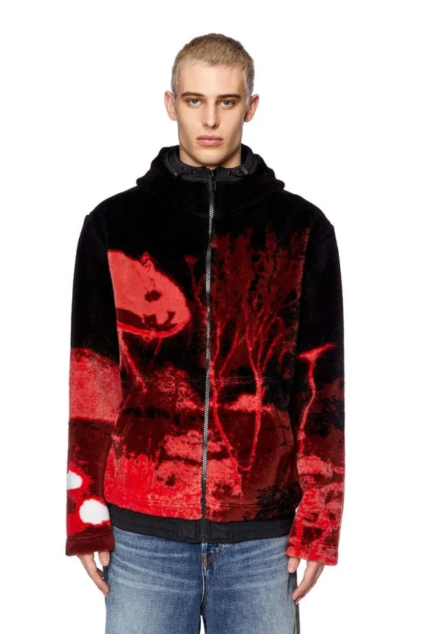 Diesel Smonty Redblack Men Sweatshirts and Hoodies
