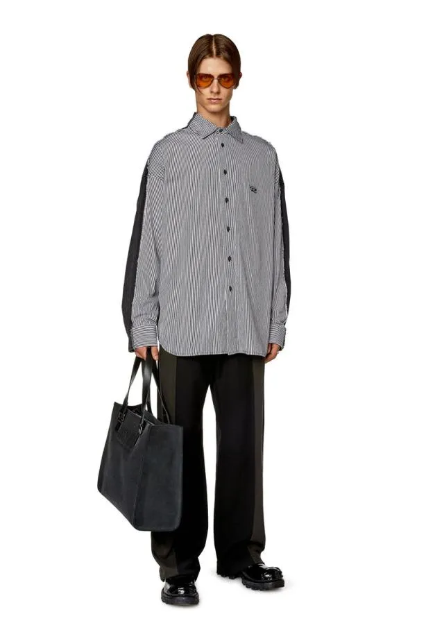 Diesel Swarhstripe Blackgrey Men Shirts