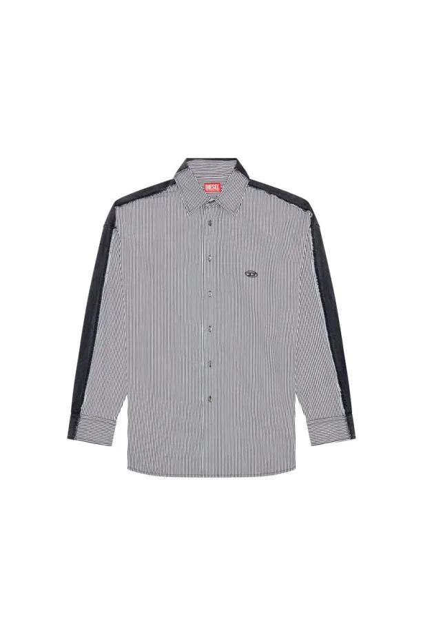 Diesel Swarhstripe Blackgrey Men Shirts