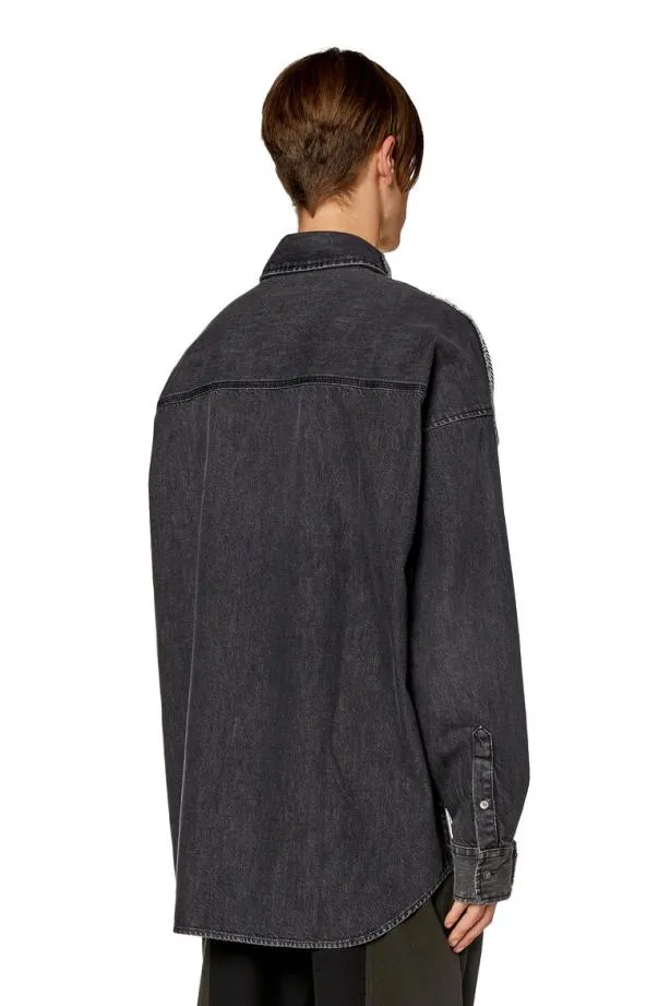 Diesel Swarhstripe Blackgrey Men Shirts