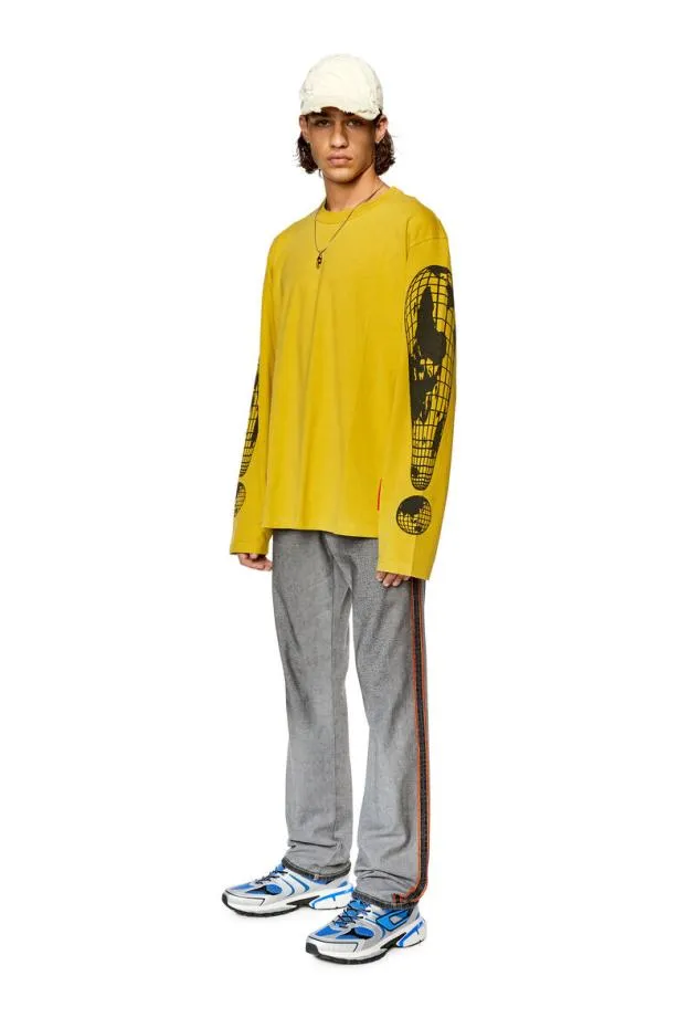Diesel Tcranelsl3 Yellow Men TShirts and Polos