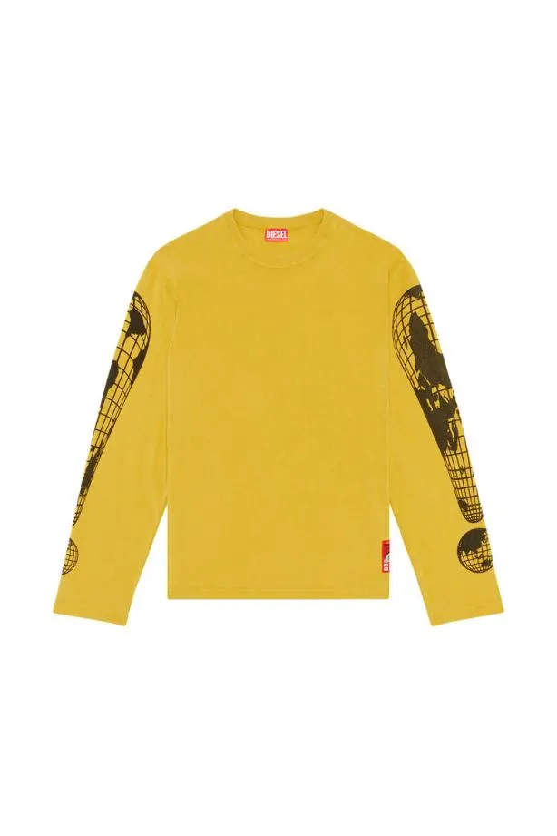 Diesel Tcranelsl3 Yellow Men TShirts and Polos